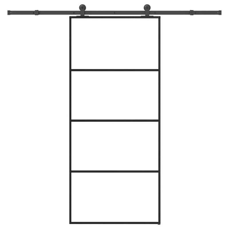 vidaXL ESG üveg és alumínium tolóajtó fémszerelvény-szettel 90x205 cm