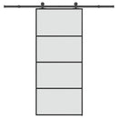 vidaXL ESG üveg és alumínium tolóajtó fémszerelvény-szettel 90x205 cm