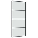 vidaXL ESG üveg és alumínium tolóajtó fémszerelvény-szettel 90x205 cm