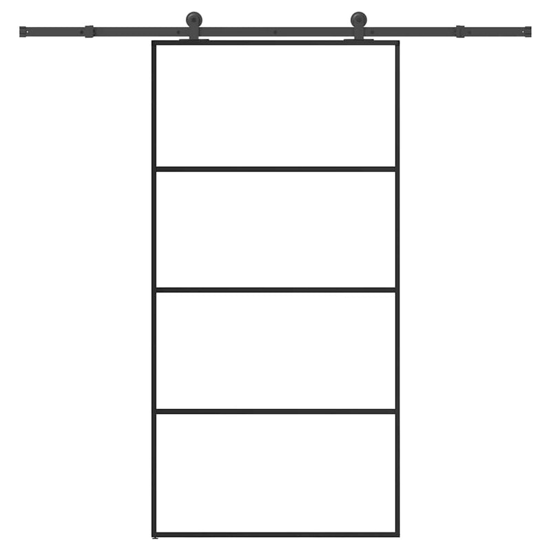 vidaXL ESG üveg-alumínium tolóajtó fémszerelvény-szettel 102,5x205 cm