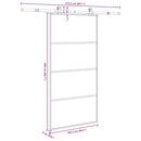 vidaXL ESG üveg-alumínium tolóajtó fémszerelvény-szettel 102,5x205 cm
