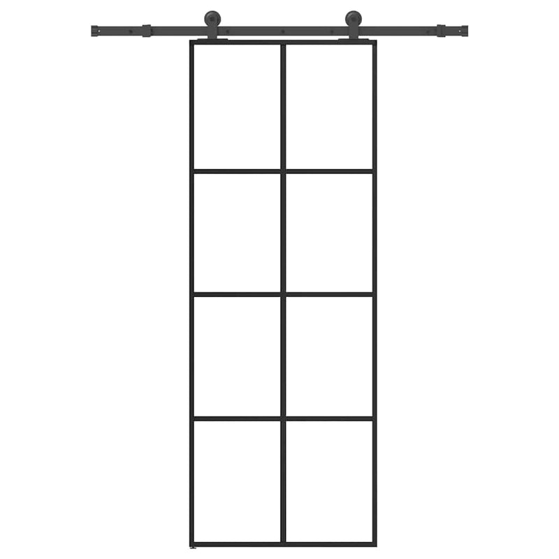 vidaXL ESG üveg és alumínium tolóajtó fémszerelvény-szettel 76x205 cm