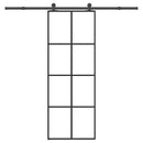 vidaXL ESG üveg és alumínium tolóajtó fémszerelvény-szettel 76x205 cm