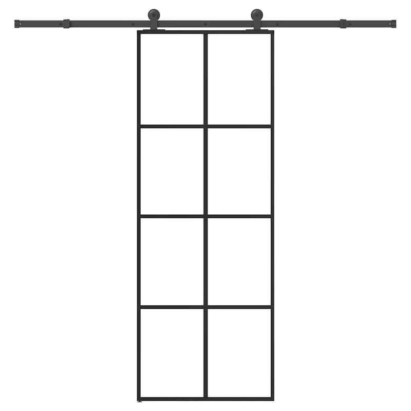 vidaXL ESG üveg és alumínium tolóajtó fémszerelvény-szettel 76x205 cm