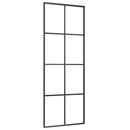 vidaXL ESG üveg és alumínium tolóajtó fémszerelvény-szettel 76x205 cm