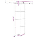vidaXL ESG üveg és alumínium tolóajtó fémszerelvény-szettel 76x205 cm