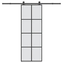 vidaXL ESG üveg és alumínium tolóajtó fémszerelvény-szettel 76x205 cm