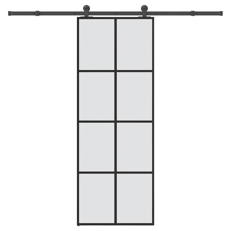 vidaXL ESG üveg és alumínium tolóajtó fémszerelvény-szettel 76x205 cm