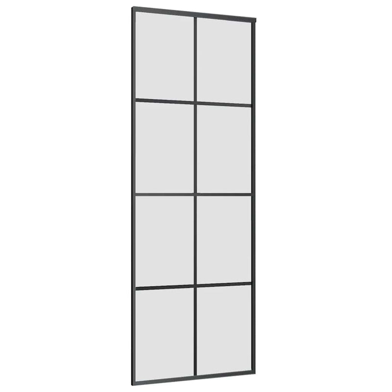vidaXL ESG üveg és alumínium tolóajtó fémszerelvény-szettel 76x205 cm
