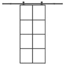 vidaXL ESG üveg és alumínium tolóajtó fémszerelvény-szettel 90x205 cm