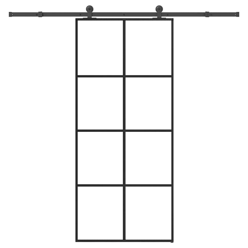 vidaXL ESG üveg és alumínium tolóajtó fémszerelvény-szettel 90x205 cm