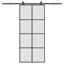 vidaXL ESG üveg és alumínium tolóajtó fémszerelvény-szettel 90x205 cm