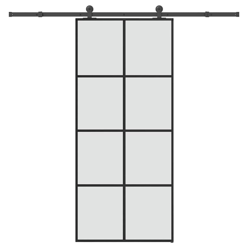 vidaXL ESG üveg és alumínium tolóajtó fémszerelvény-szettel 90x205 cm