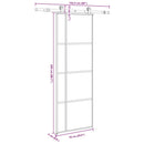 vidaXL ESG üveg és alumínium tolóajtó fémszerelvény-szettel 76x205 cm