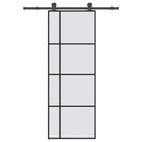 vidaXL ESG üveg és alumínium tolóajtó fémszerelvény-szettel 76x205 cm