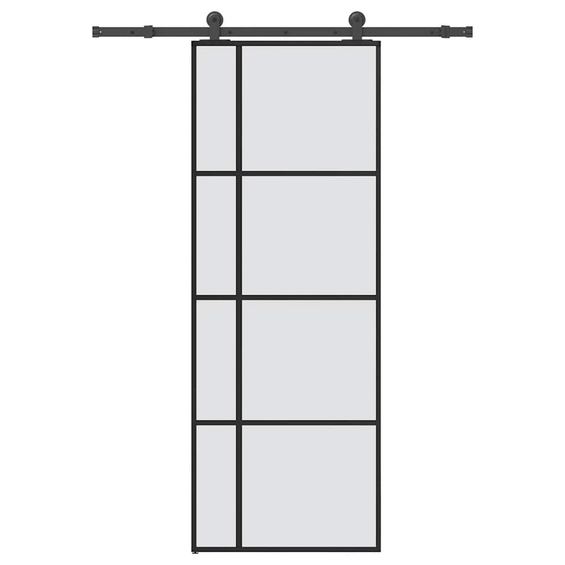 vidaXL ESG üveg és alumínium tolóajtó fémszerelvény-szettel 76x205 cm