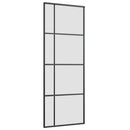 vidaXL ESG üveg és alumínium tolóajtó fémszerelvény-szettel 76x205 cm