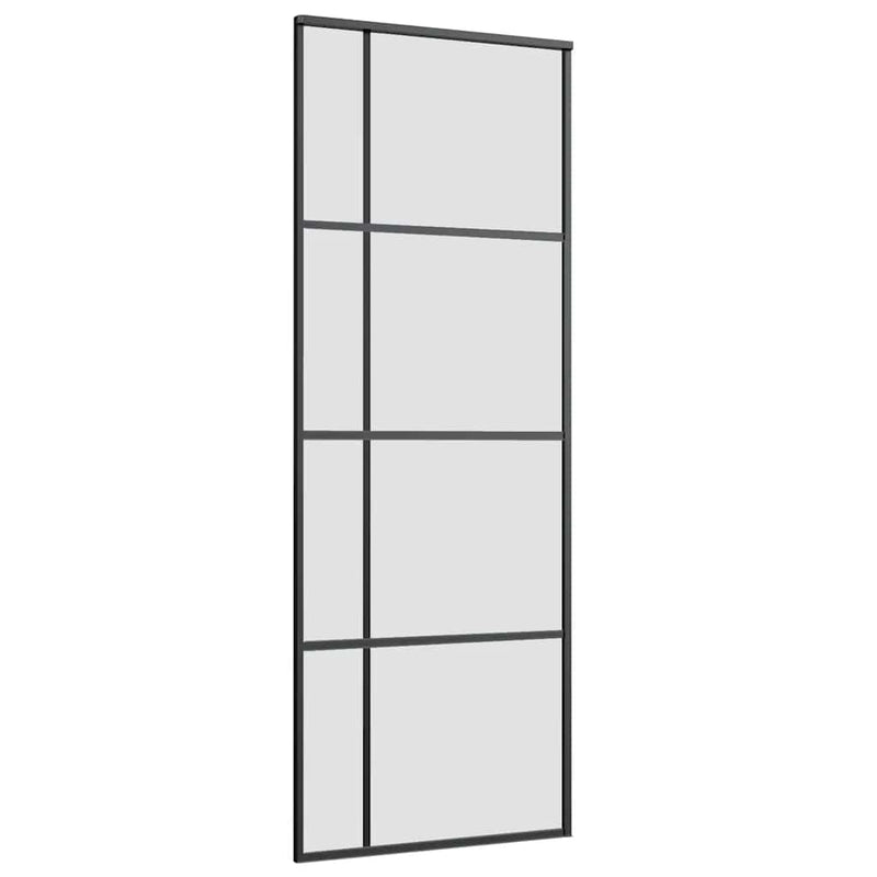 vidaXL ESG üveg és alumínium tolóajtó fémszerelvény-szettel 76x205 cm