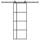 vidaXL ESG üveg és alumínium tolóajtó fémszerelvény-szettel 76x205 cm