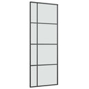 vidaXL ESG üveg és alumínium tolóajtó fémszerelvény-szettel 76x205 cm