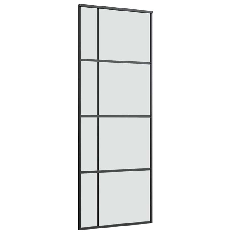 vidaXL ESG üveg és alumínium tolóajtó fémszerelvény-szettel 76x205 cm