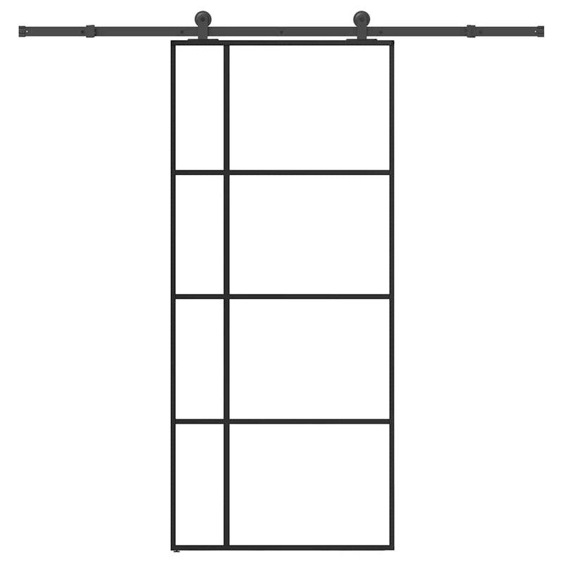 vidaXL ESG üveg és alumínium tolóajtó fémszerelvény-szettel 90x205 cm
