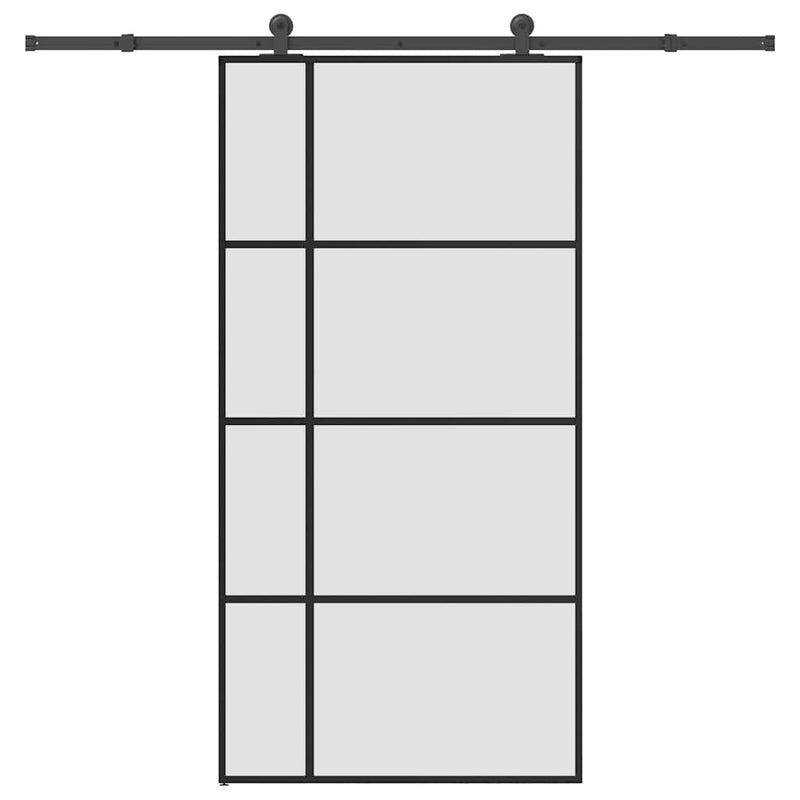 vidaXL ESG üveg-alumínium tolóajtó fémszerelvény-szettel 102,5x205 cm