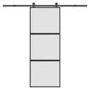 vidaXL tolóajtó vasalatokkal 76x205 cm edzett üveg&Alumínium