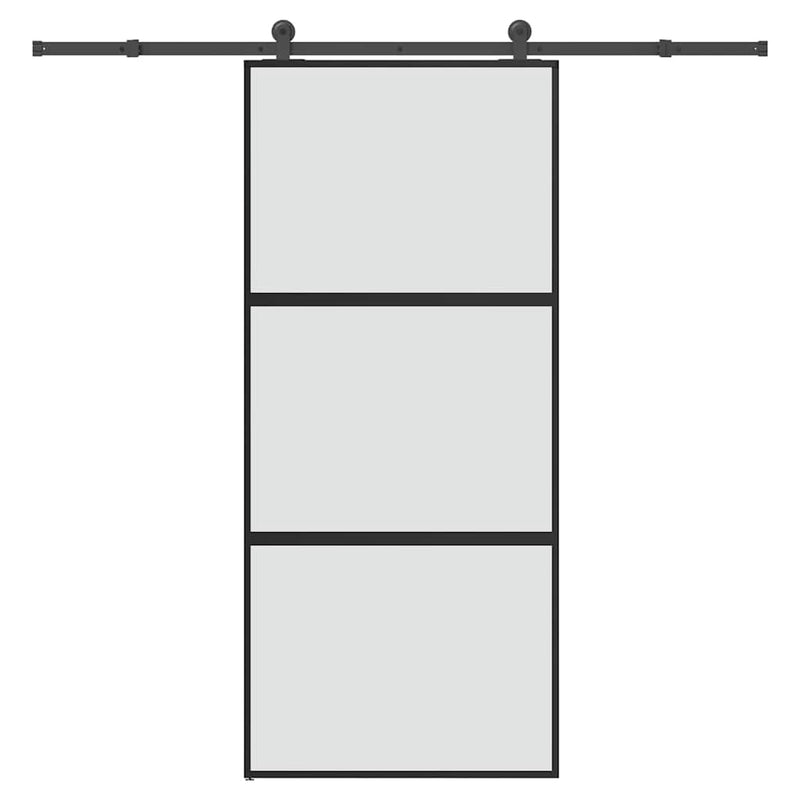 vidaXL tolóajtó vasalattal 90x205 cm edzett üveg&Alumínium
