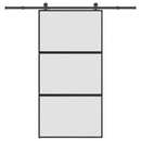 vidaXL tolóajtó vasalatokkal 102,5x205 cm edzett üveg&Alumínium