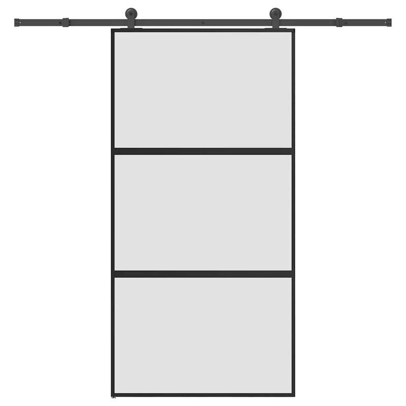vidaXL tolóajtó vasalatokkal 102,5x205 cm edzett üveg&Alumínium