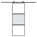 vidaXL tolóajtó vasalatokkal 76x205 cm edzett üveg&Alumínium