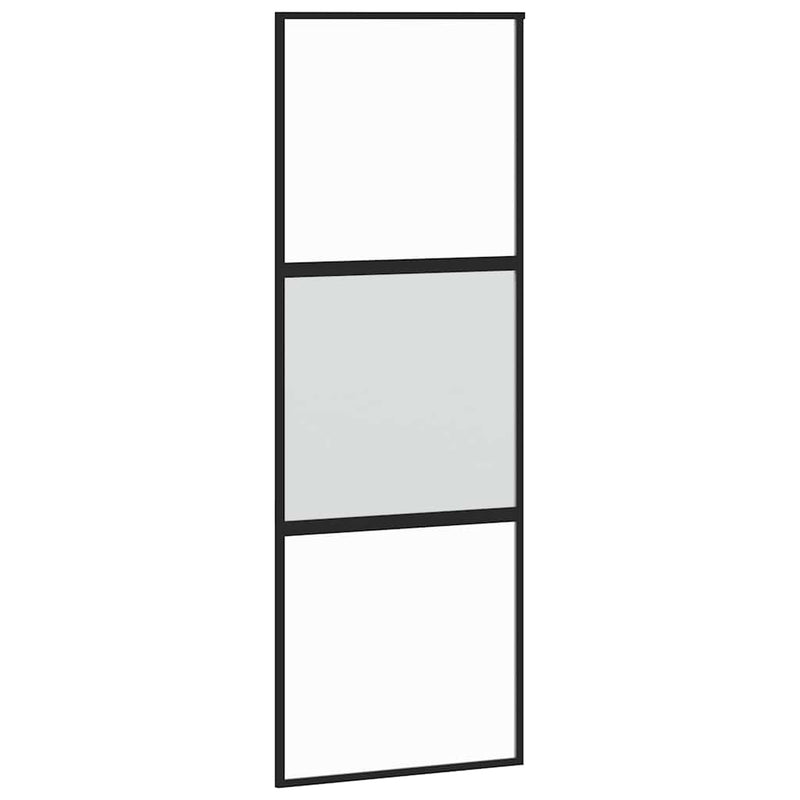 vidaXL tolóajtó vasalatokkal 76x205 cm edzett üveg&Alumínium