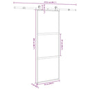 vidaXL tolóajtó vasalatokkal 76x205 cm edzett üveg&Alumínium
