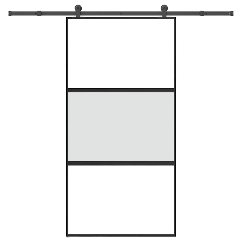 vidaXL tolóajtó vasalatokkal 102,5x205 cm edzett üveg&Alumínium