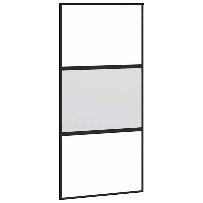 vidaXL tolóajtó vasalatokkal 102,5x205 cm edzett üveg&Alumínium