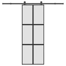 vidaXL tolóajtó vasalatokkal 76x205 cm edzett üveg&Alumínium