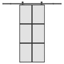 vidaXL tolóajtó vasalattal 90x205 cm edzett üveg&Alumínium