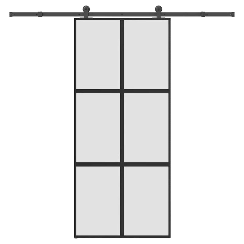 vidaXL tolóajtó vasalattal 90x205 cm edzett üveg&Alumínium