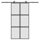 vidaXL tolóajtó vasalatokkal 102,5x205 cm edzett üveg&Alumínium