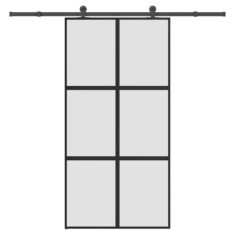 vidaXL tolóajtó vasalatokkal 102,5x205 cm edzett üveg&Alumínium