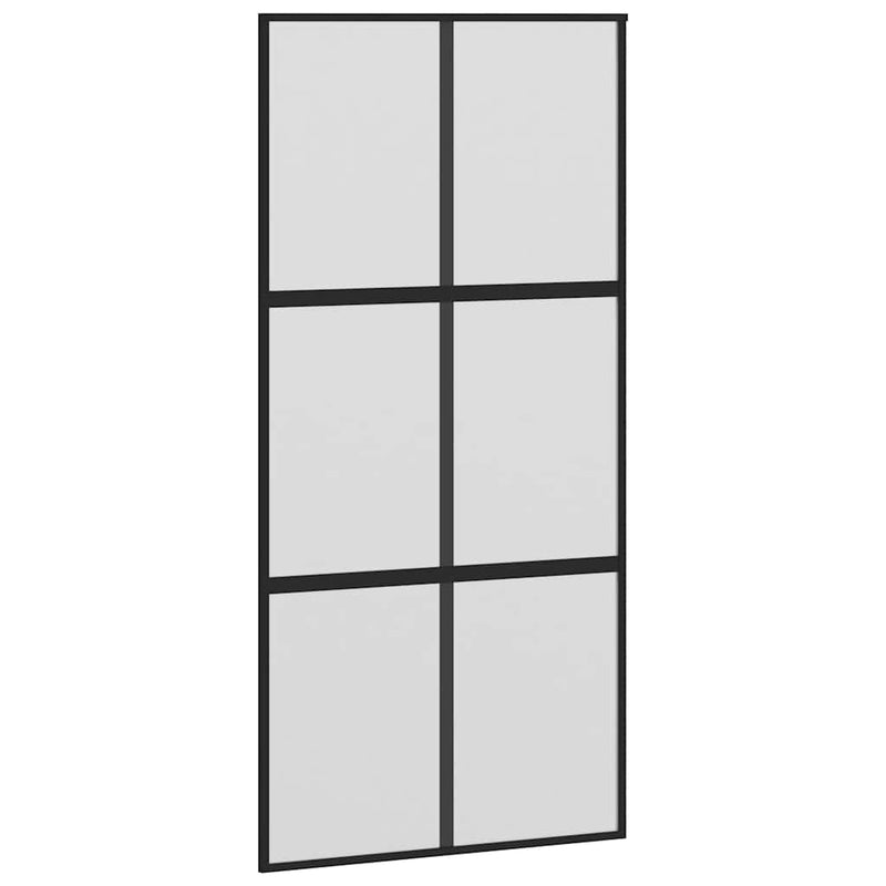 vidaXL tolóajtó vasalatokkal 102,5x205 cm edzett üveg&Alumínium