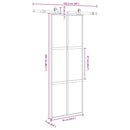 vidaXL tolóajtó vasalatokkal 76x205 cm edzett üveg&Alumínium