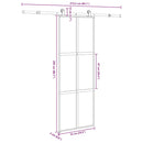vidaXL tolóajtó vasalatokkal 76x205 cm edzett üveg&Alumínium
