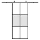 vidaXL tolóajtó vasalattal 90x205 cm edzett üveg&Alumínium