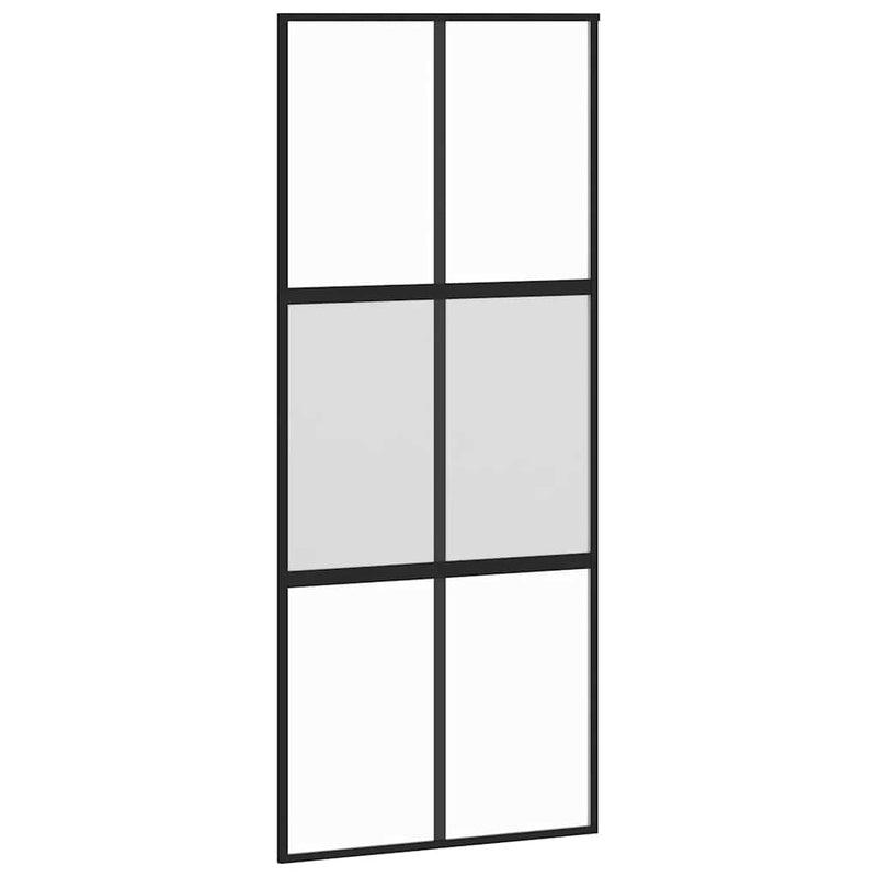 vidaXL tolóajtó vasalattal 90x205 cm edzett üveg&Alumínium