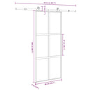 vidaXL tolóajtó vasalattal 90x205 cm edzett üveg&Alumínium