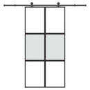 vidaXL tolóajtó vasalatokkal 102,5x205 cm edzett üveg&Alumínium