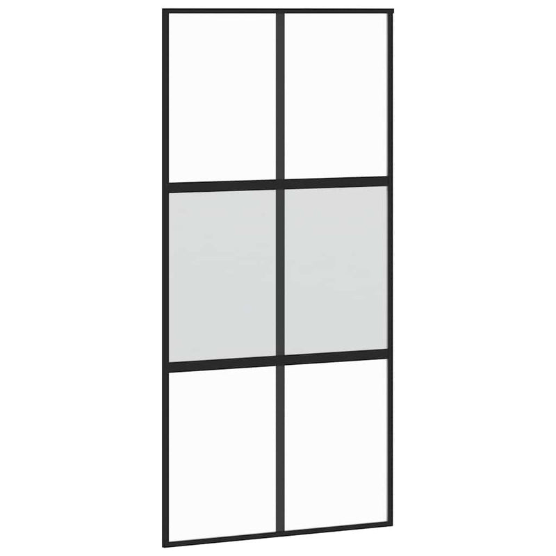 vidaXL tolóajtó vasalatokkal 102,5x205 cm edzett üveg&Alumínium