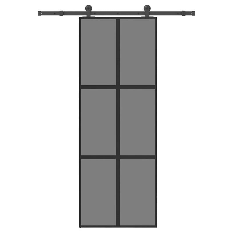 vidaXL tolóajtó vasalatokkal 76x205 cm edzett üveg&Alumínium